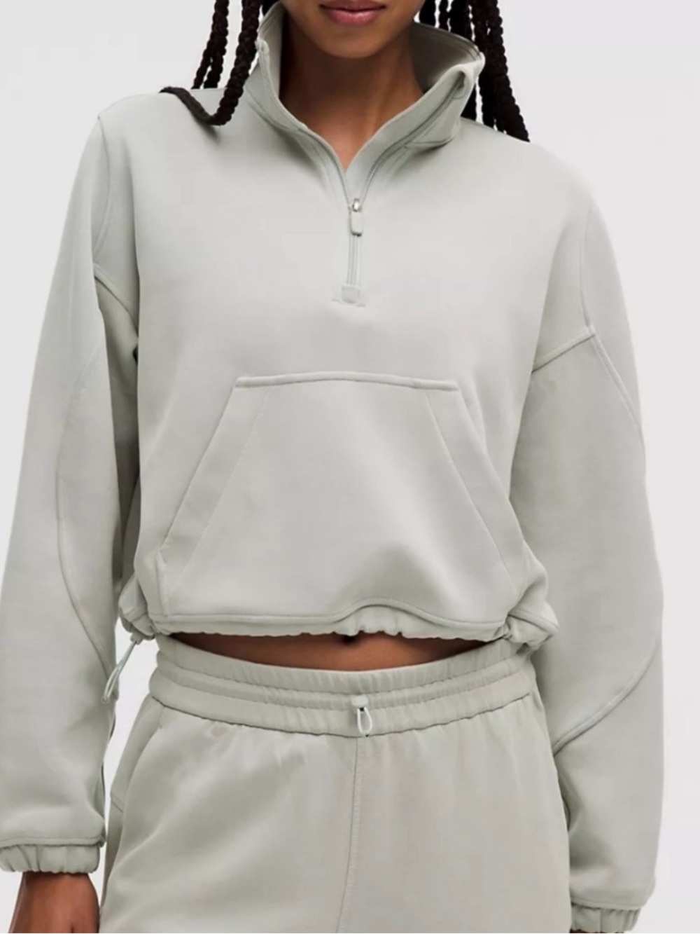 Lululemon Brushed Softstreme Half Zip - fog green